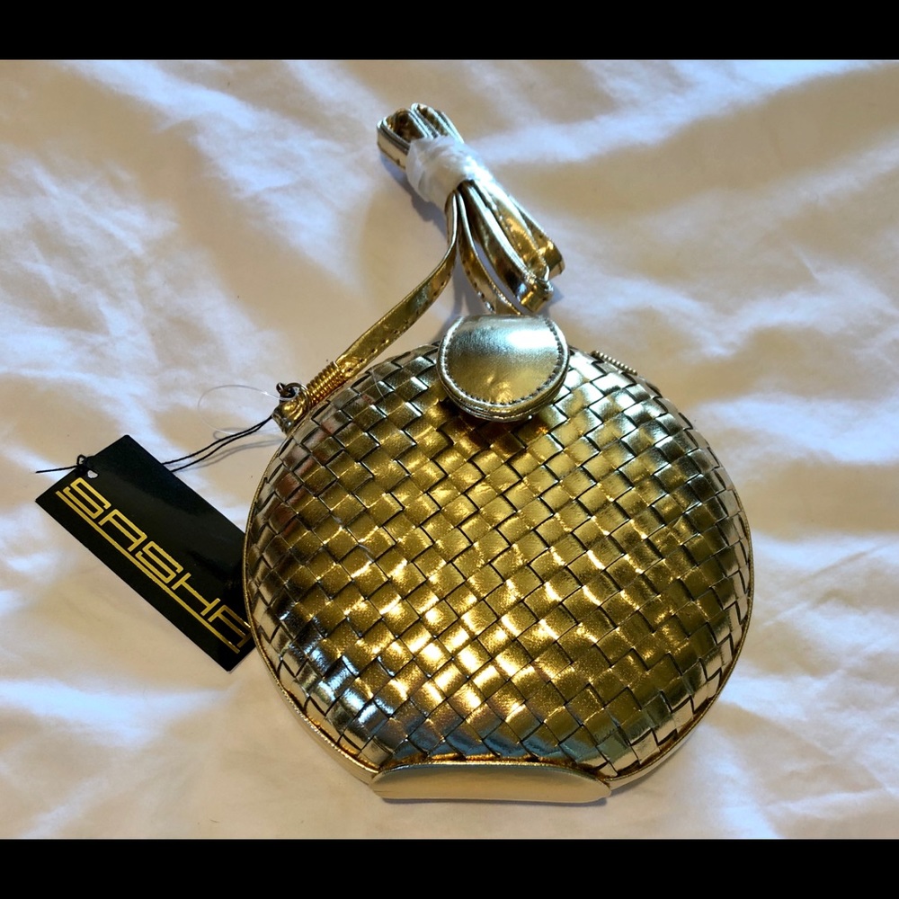 Sasha gold metallic handbag